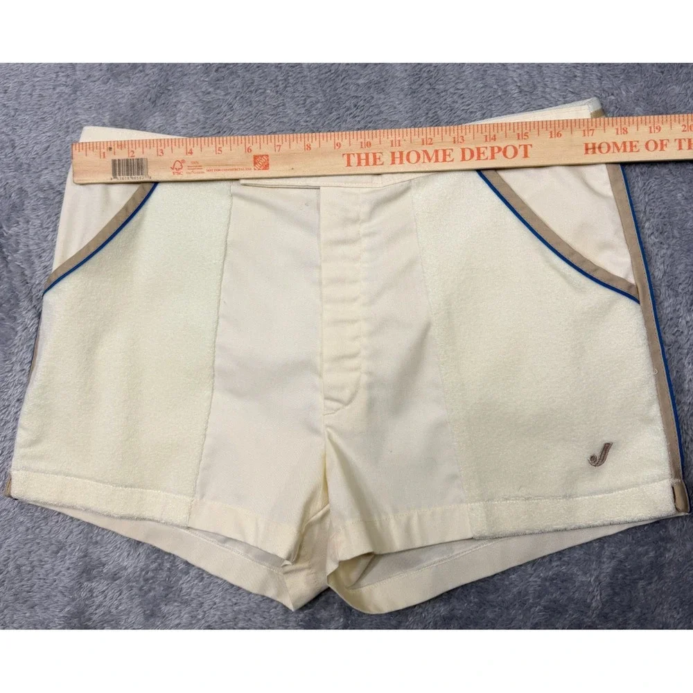 Vintage‎ Jantzen Shorts Mens 36 Ivory Terry Resort Beach Surf Retro 80s